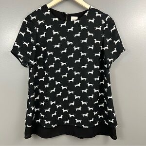 Acapella Dachshund Wiener Dog Blouse Shirt Size XS